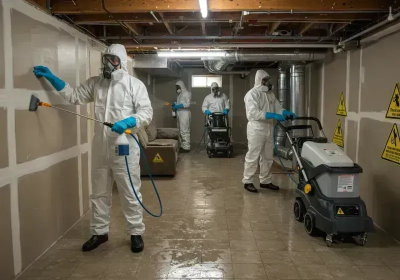 Basement Moisture Removal and Structural Drying process in Coon Rapids, MN